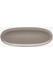 Servierplatte Van Well "Platte Urban, 34 x 12,5 cm, 4 St&uuml;ck", grau (braun), B:12,5cm H:2cm L:34cm, Steinzeug, Servierplatten, Servierplatte, sp&uuml;lmaschinen- und mikrowellengeeignet