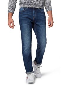 5-Pocket-Jeans Tom Tailor "Josh", Herren, Gr. 33, L&auml;nge 36, blau (mid stone washed denim), Denim/Jeans, Obermaterial: 98% Baumwolle, 2% Elasthan, slim fit lang, Jeans 5-Pocket-Jeans, in Used-Waschung