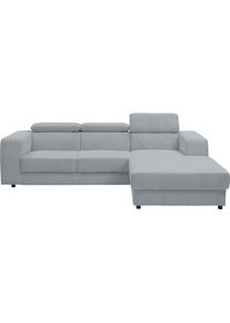 Ecksofa WERK2 "Cherry inkl. Kopfteilverstellung, Bett & Bettkasten, bequem, zeitlos", grau, B:270cm H:76cm T:192cm, 90% Polyester, 10% Nylon, Sofas, Ecksofa, Cord, L-Form, XXL, Schlaffunktion, Bettkasten