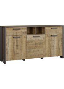 Sideboard FORTE "Clif", braun (mango natur, uni wolfram grau), B:156,4cm H:86,3cm, Holzwerkstoff, Sideboards, Sideboard, Breite 156 cm