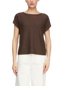 Rundhalspullover comma, Damen, Gr. 44, braun, Strick, Obermaterial: 65% Viskose, 35% Polyester, Glitzermuster, loose fit normal, Rundhals, Pullover Rundhalspullover, mit Glitzergarn