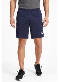 Trainingsshorts Puma "TEAMRISE TRAINING SHORTS", Herren, Gr. M, N-Gr, blau (peacoat, Puma wei&szlig;), Interlock, Obermaterial: 100% Polyester, unifarben, regular fit normal, Hosen Trainingsshorts, leistungsstarke Materialien, Regular Fit, sportlicher Stil