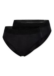 Periodenslip Schiesser "Schiesser Care", Damen, Gr. 38, Single Jersey, schwarz (000, schwarz), Single Jersey, Obermaterial: 95% Baumwolle, 5% Elasthan, k&ouml;rpernah, Unterhosen Periodenslip, feuchtigkeitsabsorbierend und leicht saugf&auml;hig, Single-Jersey-Qualit&auml;t