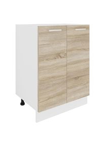 Unterschrank Vcm "K&uuml;chenschrank B 60 cm Unterschrank Dreht&uuml;ren Esilo", braun (wei&szlig;, sonoma, eiche), B:60cm T:46cm, Obermaterial: 100% Holz Wood., Schr&auml;nke, Unterschrank
