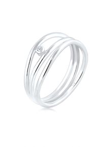 Diamantring Elli DIAMONDS "Ring Diamant Wei&szlig; Brillantschliff (0.015 ct) 925 Sterling Silber" Gr. 54, silber, Fingerringe, Damen, 54, Silber 925 (Sterlingsilber), Diamantring