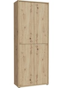 Schuhschrank FORTE "Alice Springs, Schuhschrank, H&ouml;he 191,9 cm, 4 T&uuml;ren, viel Platz", braun (artisan eiche), B:74,5cm H:191,9cm T:34,9cm, Holzwerkstoff, Schr&auml;nke, Schuhschrank, Stauraumschrank, Mehrzweckschrank, Breite 74,5 cm, mit 8 B&ouml;den