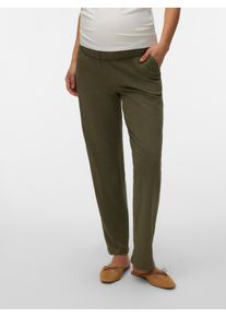 Schlupfhose MAMALICIOUS "MLIVY JRS PANTS NOOS", Damen, Gr. M (38), N-Gr, gr&uuml;n (kalamata), Jersey, Obermaterial: 100% Baumwolle, unifarben, loose fit lang, Hosen Schlupfhose, Baumwolle, loose fit
