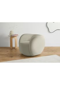 Sessel HOMSY BY ANA JOHNSON "Pebbla, exklusiver, formsch&ouml;ner Designsessel, Drehsessel", creme, B:95cm H:75cm T:90cm, 100% Polyester, Sessel, Sessel, Mit oder ohne Drehfunktion, in Luxus-Microfaser oder Chenille