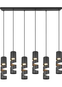 Trio LEUCHTEN Pendelleuchte "STREAM, H&auml;ngelampe mit Metallschirm, exkl GU10 max 10W", schwarz matt, 6, &Oslash; 7,5cm H: 150cm, 1 Stk., Leuchten, H&ouml;he einstellbar max 150 cm, Moderne H&auml;ngeleuchte Wohnzimmer B&uuml;ro, Pendelleuchte