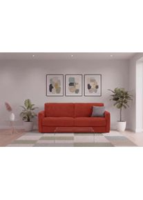 Schlafsofa Egoitaliano "Moby Designsofa - 2-Sitzer mit Dauerschlaffunktion", rot (marsala), B:186cm H:85cm T:96cm, 100% Polyester, Sofas, Schlafsofa, Made in Italy, Luxus-Microfaser & hoher Liegekomfort, 140x190 cm