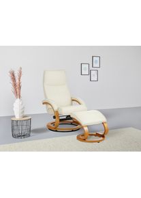 Relaxsessel OTTO HOME "mit Hocker PARIS Naturleder- OTTO. Verl&auml;ssliche Qualit&auml;t.", beige (creme), B:67cm H:107cm T:78cm, NaturLeder (echtes Rindsleder) in Sitz und R&uuml;cken. Korpus in passendem Softlux-Kunstleder bezogen;Kunstleder/PU;Primabelle-Microfaser (100% Polyester);Webstoff (100% Polyester), Sessel, Relaxsessel, Relaxfunktion, Dreh- und Kippfunktion, Unser Dauertiefpreis
