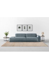 Big-Sofa Trendmanufaktur "Braga 277 cm, hochwertiger Kaltschaum, Megasofa Japandi-Stil", blau (blau horizon), B:277cm H:72cm T:107cm, 100% Polyester, Sofas, Big-Sofa, modernes Big-Sofa, Couch mit hohem Sitzkomfort, 277/72/107 cm (B/H/T)