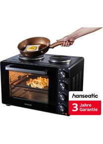 Hanseatic Kleink&uuml;che "97530243 HMO366BKB", schwarz, B:51cm H:37cm T:42cm, Miniback&ouml;fen, inkl. 3 Jahre Herstellergarantie, Kleink&uuml;che, Topseller