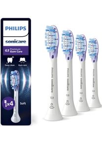 Aufsteckb&uuml;rsten PHILIPS SONICARE "G3 Premium Gum Care", wei&szlig;, Zahnb&uuml;rstenk&ouml;pfe, 4 Stk., Aufsteckb&uuml;rsten, f&uuml;r ges&uuml;nderes Zahnfleisch, f&uuml;r jedes Sonicare Handst&uuml;ck