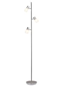 Brilliant LED Stehlampe "LEA", silber (silberfarben), 3, &Oslash; 22cm H: 160cm, Leuchten, 157cm H&ouml;he, 3 x E14 max. 4W, eisen/chrom, schwenkbar, Metall/Glas, LED Stehlampe