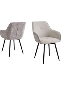 Esszimmerstuhl OTTO HOME "Lincoln", beige (beige, schwarz, beige), B:56,5cm H:85cm T:61,5cm, Metall, Polyester, Polyurethan, St&uuml;hle, Esszimmerstuhl, moderner Stuhl mit Leopardenlook, Webstoff und 360-Drehfunktion