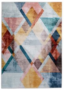 Teppich Gino Falcone "Rachele GF-088", bunt, B:70cm H:6mm L:140cm, Polyester, Teppiche, Teppich, Kurzflor, modernes Design, ideal im Wohnzimmer & Schlafzimmer