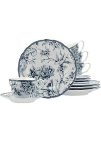 Kaffeeservice Creatable "Adelaide, Service 12-tlg.", blau, 12, Porzellan, Geschirr-Sets, Kaffeeservice, Nostalgischer Vintage Dekor, Elegante Form