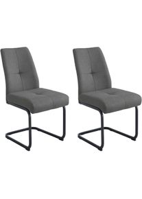 Freischwinger OTTO HOME "Alabama", grau (anthrazit, schwarz, anthrazit), B:44cm H:89,5cm T:62,5cm, Metall, Polyester, Polyurethan, St&uuml;hle, Freischwinger, gem&uuml;tlicher Esszimmerstuhl mit Federkern und robustem Webstoff