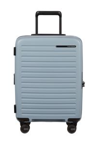Hartschalen-Trolley Samsonite "RESTACKD", Damen, Gr. B/H/T: 40cm x 55cm x 20cm 39 l, blau (fog blau), Polypropylen, Koffer Hartschalen-Trolley, Unisex Koffer, mit fester Trennwand und verstellbaren Packgurten