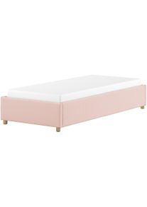 Polsterliege Vipack "Moon, ideal unter Dachschr&auml;gen einsetzbar, Bettkasten bietet Stauraum", rosa, B:96cm L:210cm, 100% Polyester, Komplettbetten, Polsterliege, Massivholzf&uuml;&szlig;e, Bezug mit flauschigem Boucl&eacute; Stoff wahlweise 3 Farben
