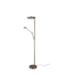 Trio Leuchten , Messingfarben , Metall , F , 30x181x30 cm , getrennt schaltbar, Lesearm, mit Schalter, Farbtemperaturwechsler ,
