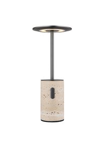 Globo , Graphitfarben, Wei&szlig; , Kunststoff, Stein , 77 mm , rund , F , 27.6 cm , CE , Touch (on/off) ,