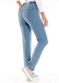 5-Pocket-Jeans SIEH AN "Stretch-Hose 5-Pocket-Hose mit seitlichem Dehnbund", Damen, Gr. 23, Kurzgr&ouml;&szlig;en, blau (blau, bleached), Denim/Jeans, , Sportlich, gerade, Jeans 5-Pocket-Jeans