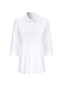 Klassische Bluse SIEH AN "Longbluse Longbluse mit Biesenverzierung", Damen, Gr. 44, wei&szlig;, Web, Stoff, , Modisch, Blusen Klassische Bluse