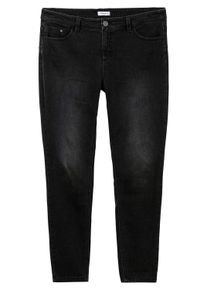 5-Pocket-Jeans sheego "Stretch-Jeans Skinny Jeans mit bequemer Taille", Damen, Gr. 48, N-Gr, schwarz denim, Basic, schmal, Jeans 5-Pocket-Jeans, f&uuml;r sehr schmale Beine und mehr Bauch