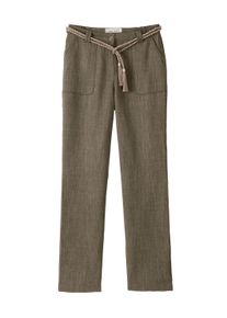 Funktionshose WITT "Hose Palazzohose in Leinen-Optik", Damen, Gr. 52, N-Gr, braun (oliv), Sportlich, gerade, Hosen Funktionshose