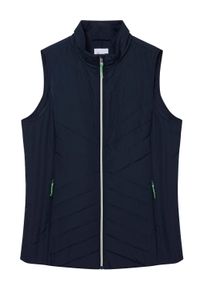 Steppweste sheego "Steppweste Steppweste mit Stehkragen", Damen, Gr. 56, blau (tiefblau), Sportlich, Westen Steppweste