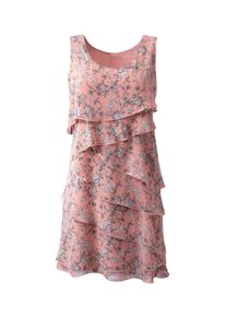 Tr&auml;gerkleid WITT "Kleid Druckkleid mit Lagen, gebl&uuml;mt", Damen, Gr. 46, N-Gr, rosa (puder, bedruckt), Elegant, Rundhals, Kleider Tr&auml;gerkleid