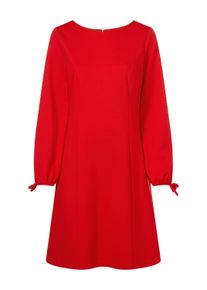 Shirtkleid Heine "Jersey-Kleid Jerseykleid mit Ballon&auml;rmeln", Damen, Gr. 5, Normalgr&ouml;&szlig;en, rot (erdbeere), Elegant, Rundhals, Kleider Shirtkleid