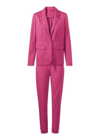 Business-Kost&uuml;m Heine "Hosenanzug Hosenanzug mit 7/8-Hose", Damen, Gr. 48, pink (fuchsia), Sweatware, , Modisch, Kost&uuml;me Business-Kost&uuml;m