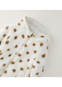 Outdoorjacke sarabanda "BABY GIRL JACKET", M&auml;dchen, Gr. 128, wei&szlig; (cream, braun), 100% Polyester, Jacken Outdoorjacke