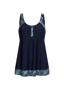 Tankini WITT "Tankini-Oberteil Tankini-Oberteil in A-Linie", Damen, Gr. 48, Cup E, blau (marine, smaragd, bedruckt), Modisch, Bikini-Sets Tankini