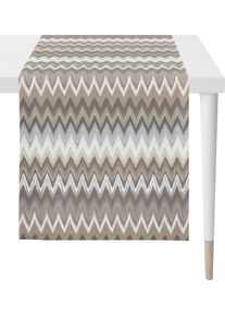 Tischl&auml;ufer APELT "Zigzag", braun (taupe, beige), B:42cm L:140cm, Baumwolle, Tischdecken, Tischl&auml;ufer, Digitaldruck
