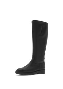 Stiefel Gabor, Damen, Gr. 44, Textil, Normalschaft, schwarz-wei&szlig; (schwarz), Kalbsleder, unifarben, Schuhe Stiefel, Blockabsatz, Langschaftstiefel mit Rei&szlig;verschluss, G-Weite