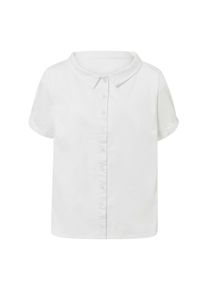 Klassische Bluse Heine "Bluse Jeansbluse mit Bubikragen", Damen, Gr. 46, wei&szlig;, Denim/Jeans;Twill, , Modisch, Rundhals, Blusen Klassische Bluse