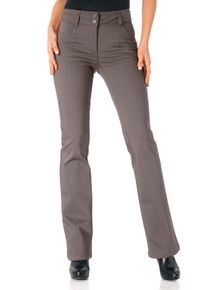 Stoffhose Heine "Bauchweg-Hose Bootcuthose aus Techno-Stretch", Damen, Gr. 42, Normalgr&ouml;&szlig;en, braun (taupe), Elegant, slim fit, Hosen Stoffhose
