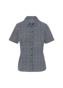 Klassische Bluse SIEH AN "Kurzarm-Bluse Kurzarm-Bluse im floralen Dessin", Damen, Gr. 40, marine, wei&szlig;, bedruckt, Web, Stoff, , Basic, Blusen Klassische Bluse