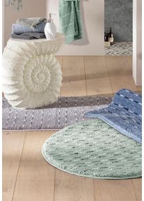 Teppich HEINE "Badematte Badematte 1", bunt (blau), B:80cm &Oslash;:0cm, Teppiche, Teppich