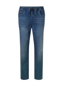 Schlupfjeans WITT "Jeans Schlupfjeans mit Kordelzug", Herren, Gr. 54, N-Gr, blau (blau, bleached), Denim/Jeans, , Basic, gerade, Jeans Schlupfjeans