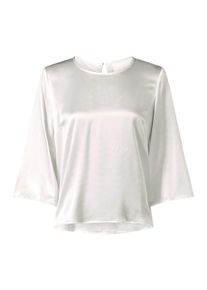 Klassische Bluse Heine "Bluse Schlupfbluse mit Cut-out hinten", Damen, Gr. 42, wei&szlig; (ecru), Web, Stoff, , Elegant, Rundhals, Blusen Klassische Bluse