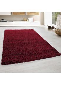 Hochflor-Teppich BRUNO BANANI "Shaggy Soft", rot (crimson), B:240cm H:30mm L:320cm, Kunstfaser, Teppiche, Hochflor-Teppich, gewebt, Uni Farben, besonders weich und kuschelig, Kundenliebling