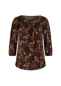 Schlupfbluse WITT "Druckbluse Schlupfbluse mit Paisleymuster, aus Viskose", Damen, Gr. 44, schwarz (schwarz, ocker, bedruckt), Web, Stoff, , Modisch, Rundhals, Blusen Schlupfbluse