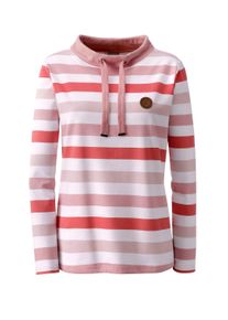 Sweatshirt WITT "Sweatshirt Sweatshirt mit halsfernem Stehkragen", Damen, Gr. 42, rosa (puder, rosenquarz, geringelt), Sweatware, , Sportlich, Sweatshirts Sweatshirt