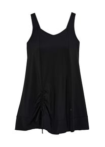 Badekleid sheego "Badekleid Badekleid mit Raffung am Saum", Damen, Gr. 46, Cup B, schwarz, Modisch, Badeanz&uuml;ge Badekleid