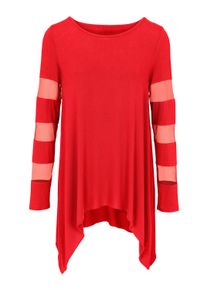 T-Shirt Heine "Shirt Langarmshirt mit transparenten Eins&auml;tzen", Damen, Gr. 36, rot, Modisch, Rundhals, Shirts T-Shirt